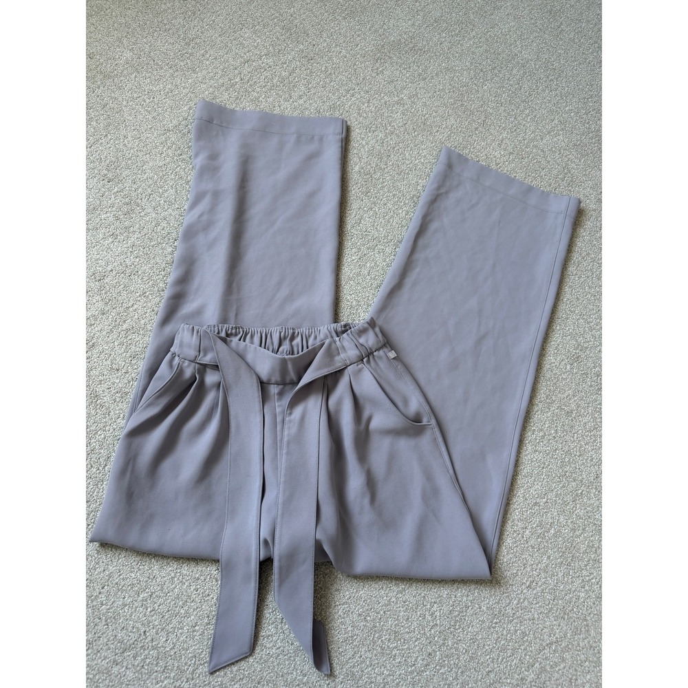 Lululemon Noir Pant Trouser Wide Leg Pant Women Size 4 Gray Pockets Silverscreen - Picture 8 of 12